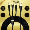 Fast Charging Gold-Plated  USB Type-C Charging Cable 3 in 1